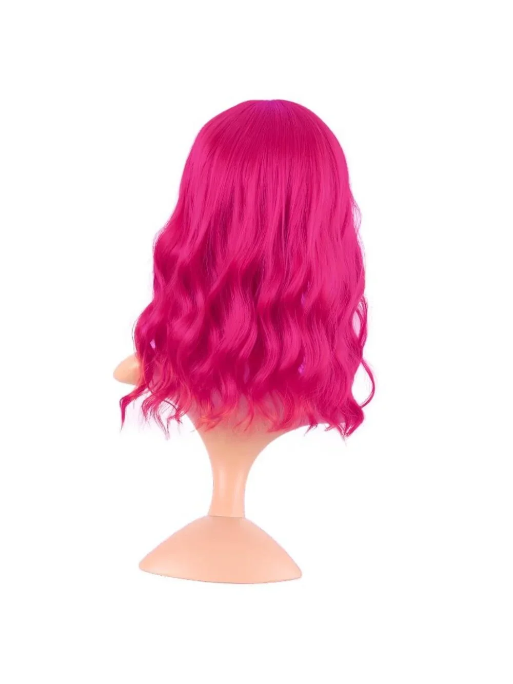 Women's Hot Pink 14 Inch Fresh Bright Synthetic Ordinary Short Wavy Curly Wigs